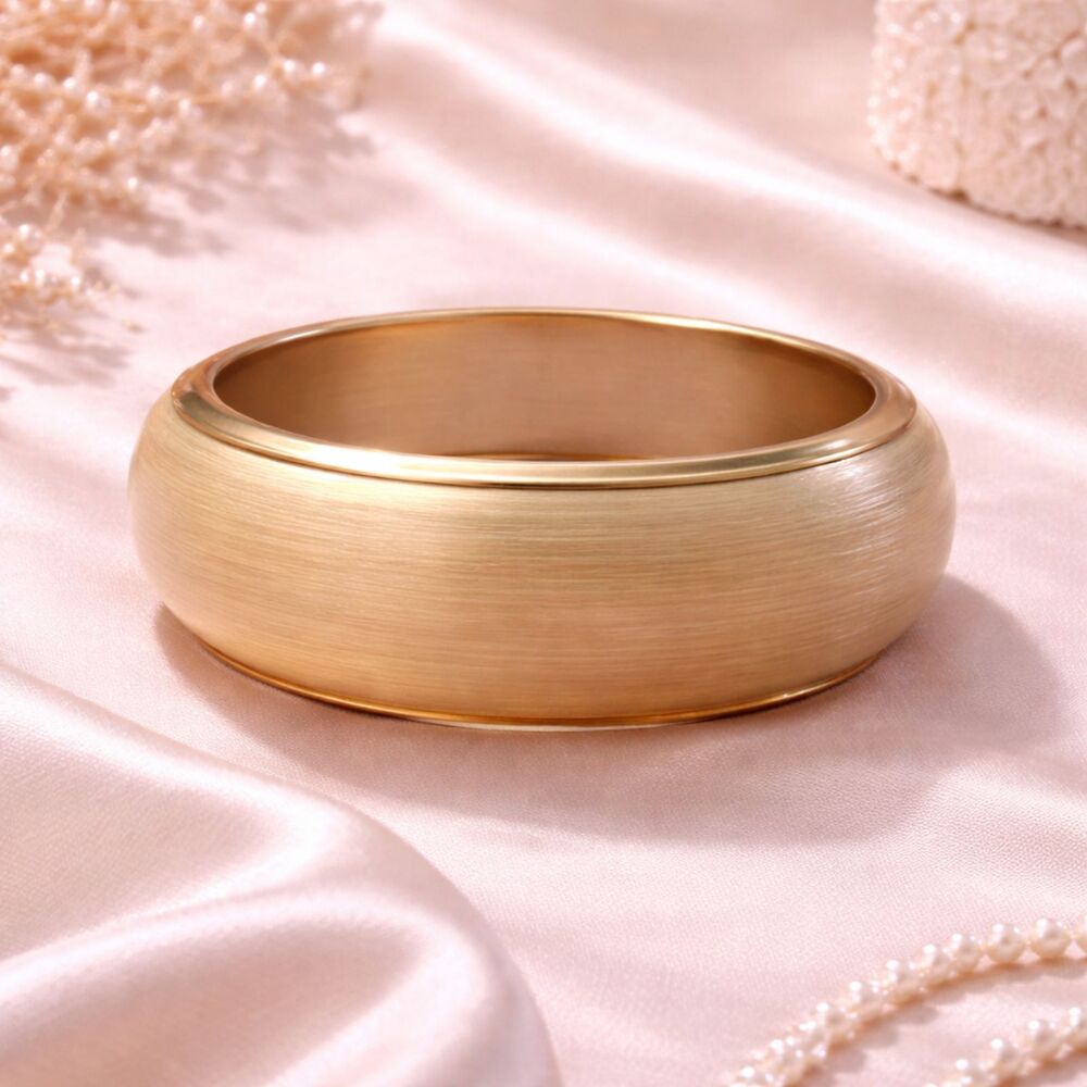 Vintage Cream Enamel Chunky Bangle Bracelet